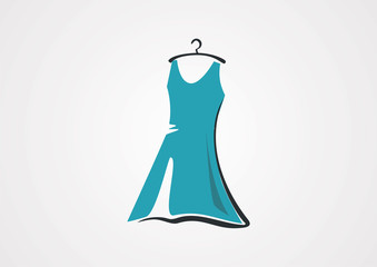 Dress fashion logo shopping vector