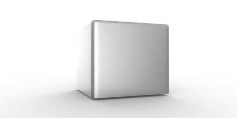 Empty silver square button