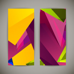 Set of bright polygonal geometric backgrounds for modern design