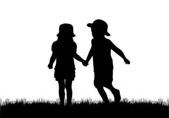 children silhouettes