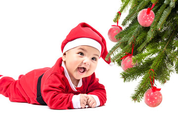 Baby in Santa costume