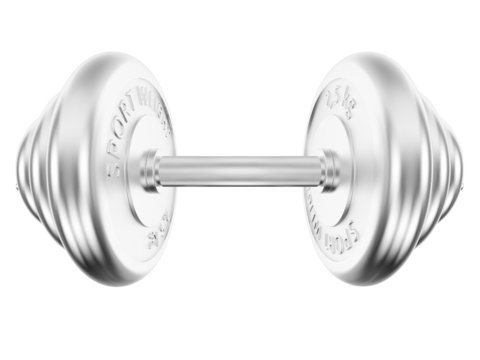 dumbbell on white background