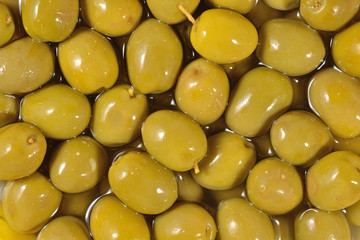 Green olives background