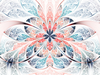 Light and colorful fractal flower or butterfly