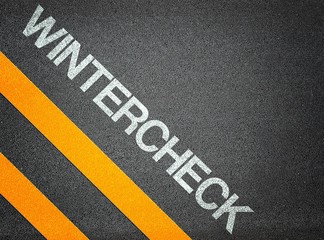 Wintercheck Text Writing Road Asphalt