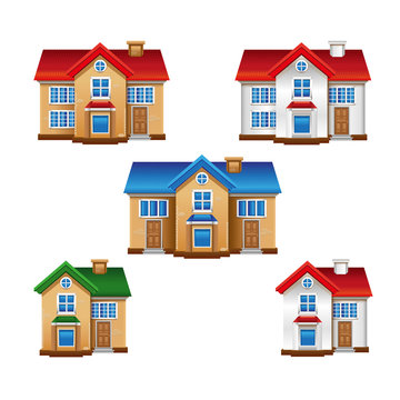 House buildings in vector