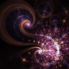 Shiny endless galaxies in outer space