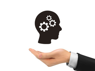 teamwork symbol holding by realistic hand