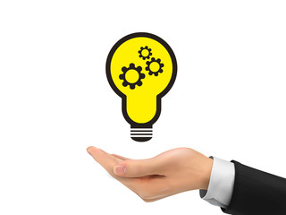 creativity icon holding by realistic hand