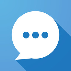 Long shadow icon with a comic balloon