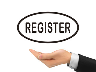 register word holding by realistic hand