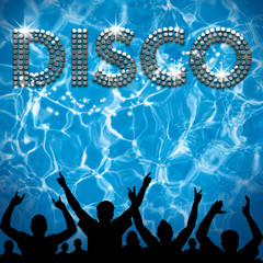 Disco poster pool party - obrazy, fototapety, plakaty