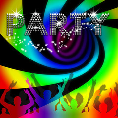 Party poster rainbow spinning vortex