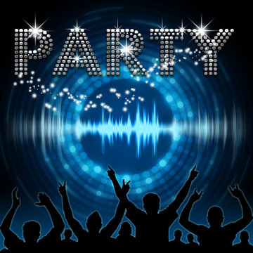Party poster blue graphic digital sound