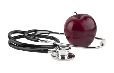 apple and stethoscope