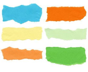 Collection of color paper tears