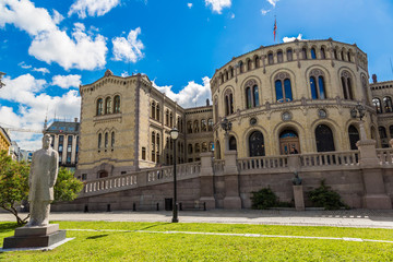 Fototapeta premium Norwegian Parliament building in Oslo