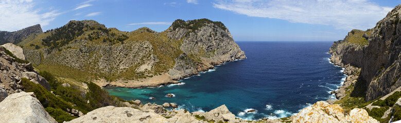 Fototapeta na wymiar Bucht, Küste, Cap de Formentor, Panorama