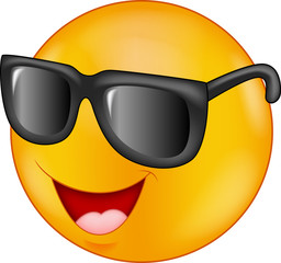 Smiling emoticon wearing sunglasses