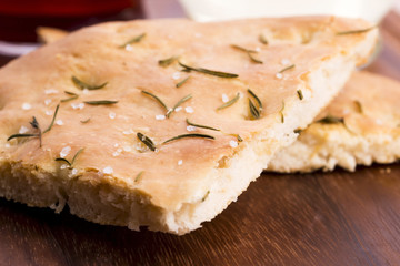 Italian focaccia bread with rosemary