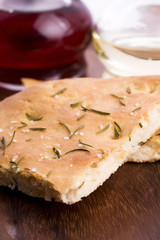 Italian focaccia bread with rosemary