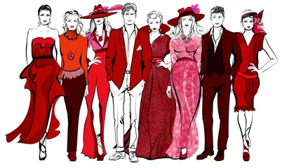 Photo sur Plexiglas Art Studio Les femmes et les hommes de la mode colorée souillent