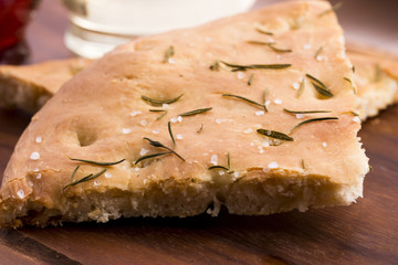 Italian focaccia bread with rosemary
