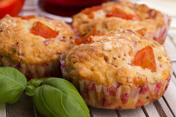 Fresh pizza muffin as a snack