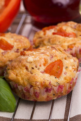 Fresh pizza muffin as a snack
