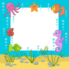 Sea frame. Vector illustration