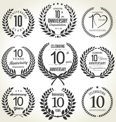 Anniversary laurel wreath design, 10 years