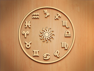 Zodiac - Tierkreis - Holz