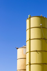 Two silos yellow