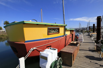 Fototapeta na wymiar House Boats Harbor, Sausalito