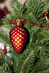 Christmas tree decorated with toys