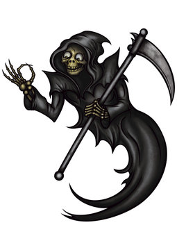 Funny Grim Reaper with OK gesture