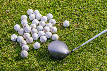 Golf Club, golf balls, golf course. South Africa, November 2014.