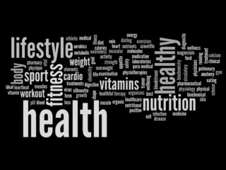 Conceptual health word cloud