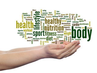 Conceptual health word cloud