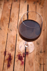 Red wine in a crate