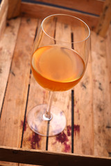 White wine in a crate