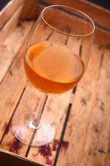 White wine in a crate