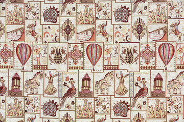 Fototapeta na wymiar The carpet with Cappadocian motifs