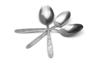 spoons on the white background
