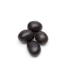 peanuts in chocolate on the white background