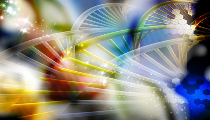 Dna in abstract background