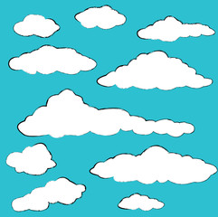blue sky background with white clouds.