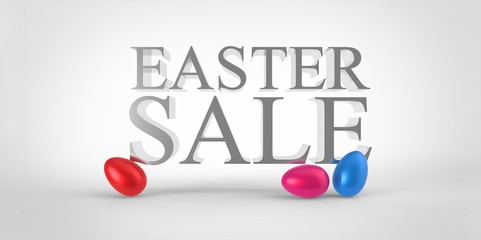 color red blue easter eggs sale concept