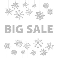 Winter sale background banner and snow. Vector