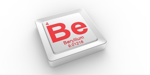 Be symbol for Beryllium chemical element of the periodic table